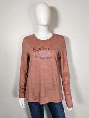 Smartwool Rust Heather 'Explore Nature's Magic' Long Sleeve Tee Sz M